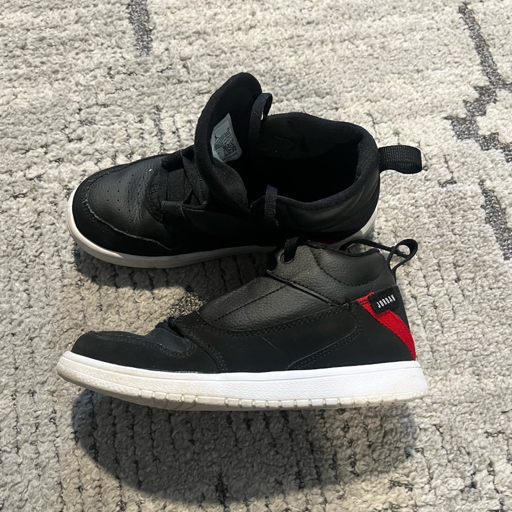 Jordan Kids Black and Red Sneakers